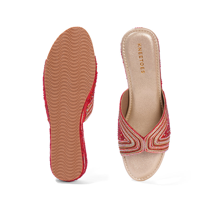 Trinaya - Red Slip Ons