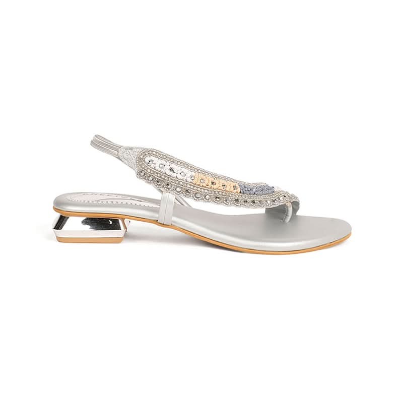 Navisha - Silver Embellished Sandals