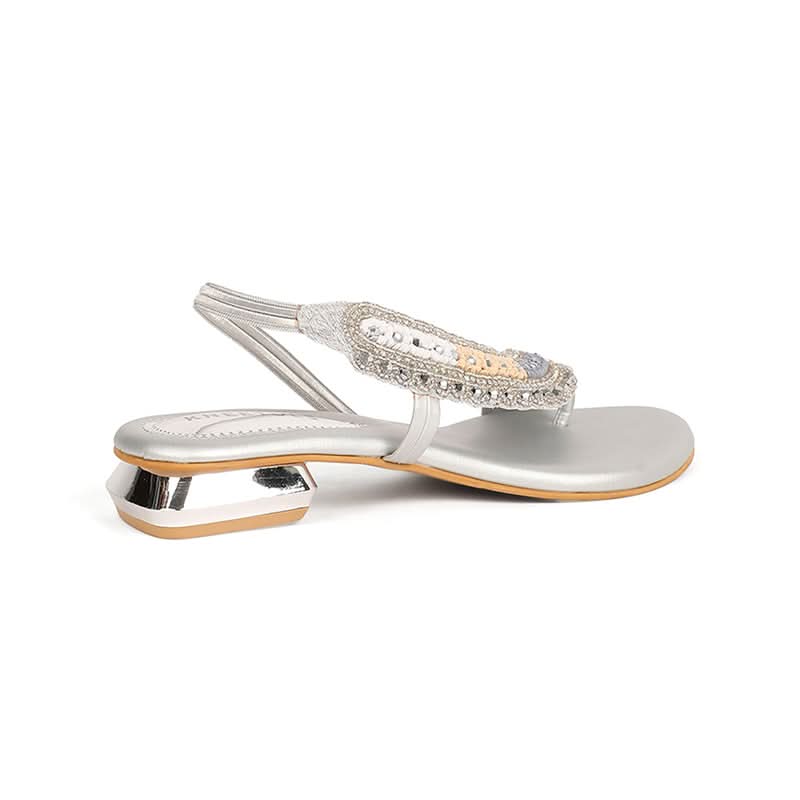 Navisha - Silver Embellished Sandals