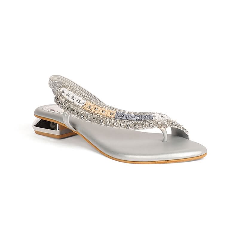 Navisha - Silver Embellished Sandals