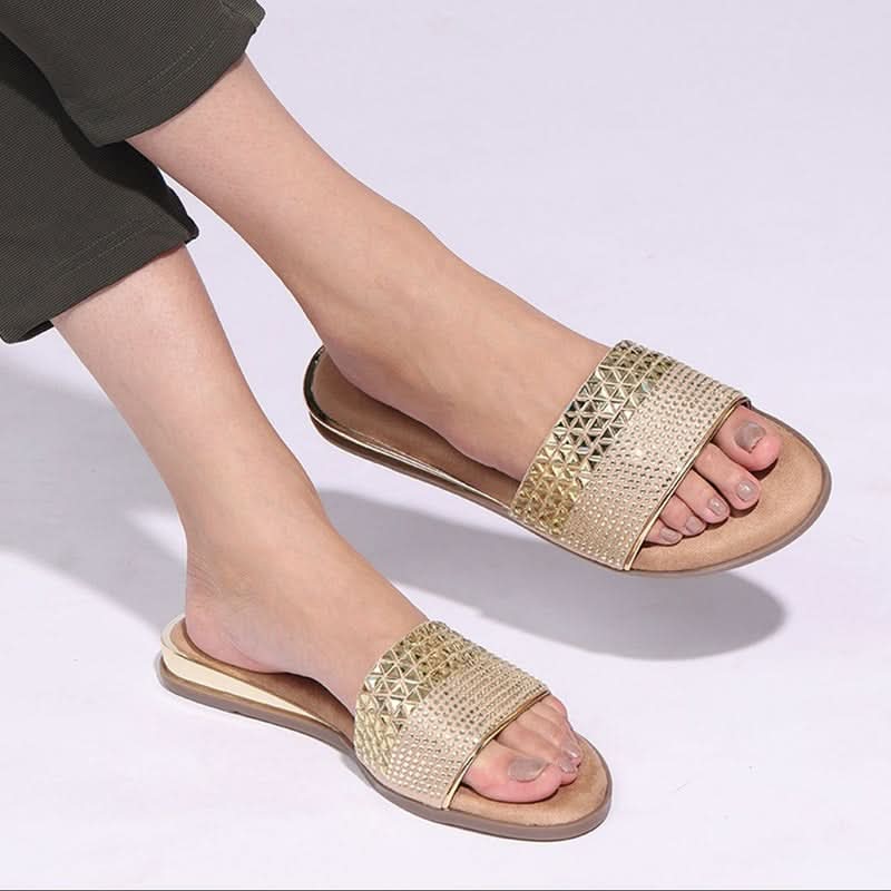 Gold Prism Embellished Flats