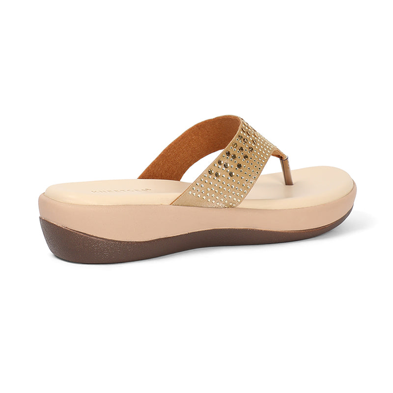Adelina - Beige Thong Sandals