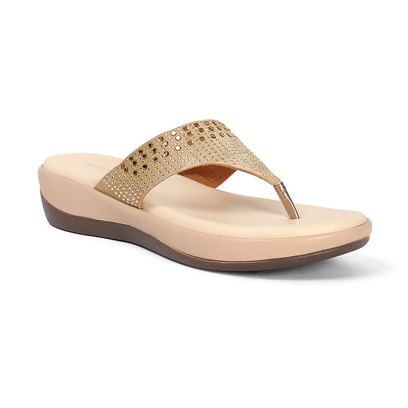 Adelina - Beige Thong Sandals