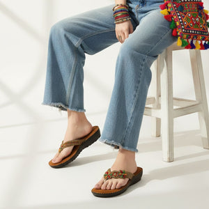 Bead Luxe Casual Brown Sandals