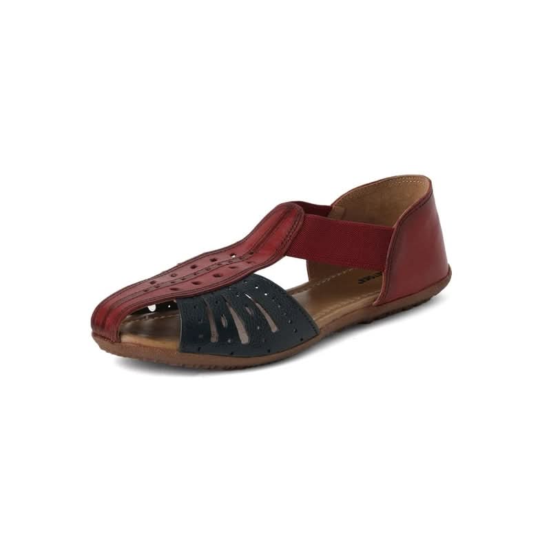 Two-tone Red Laser-cut Sandals