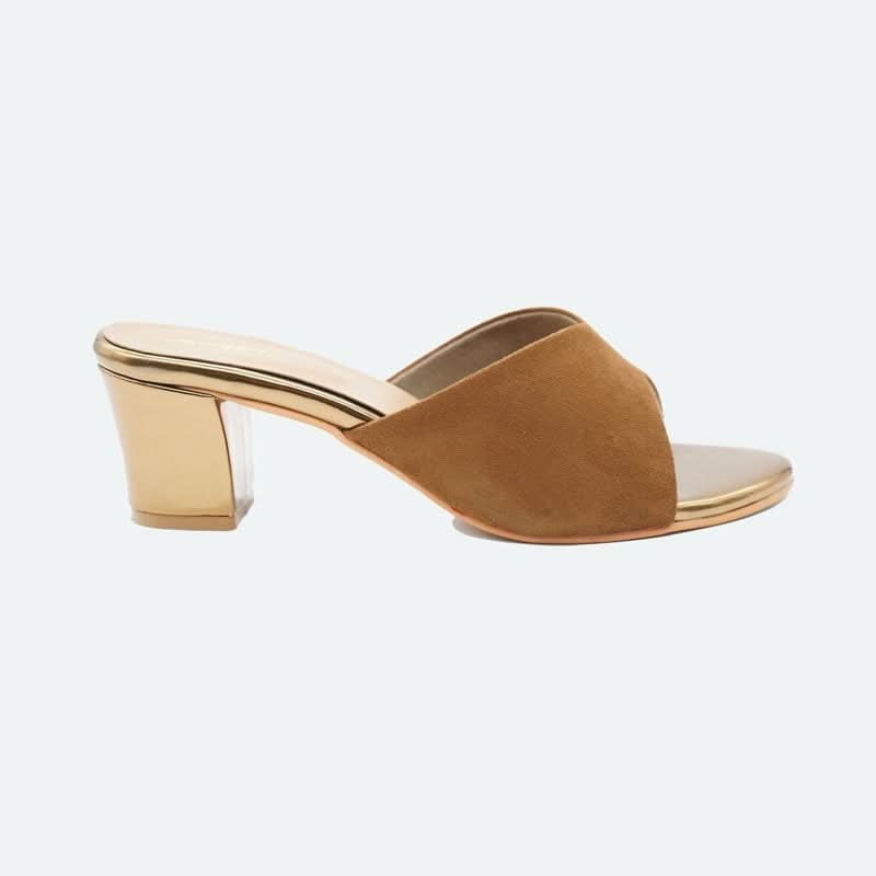 Classic Charm Brown Block Heel Sandals