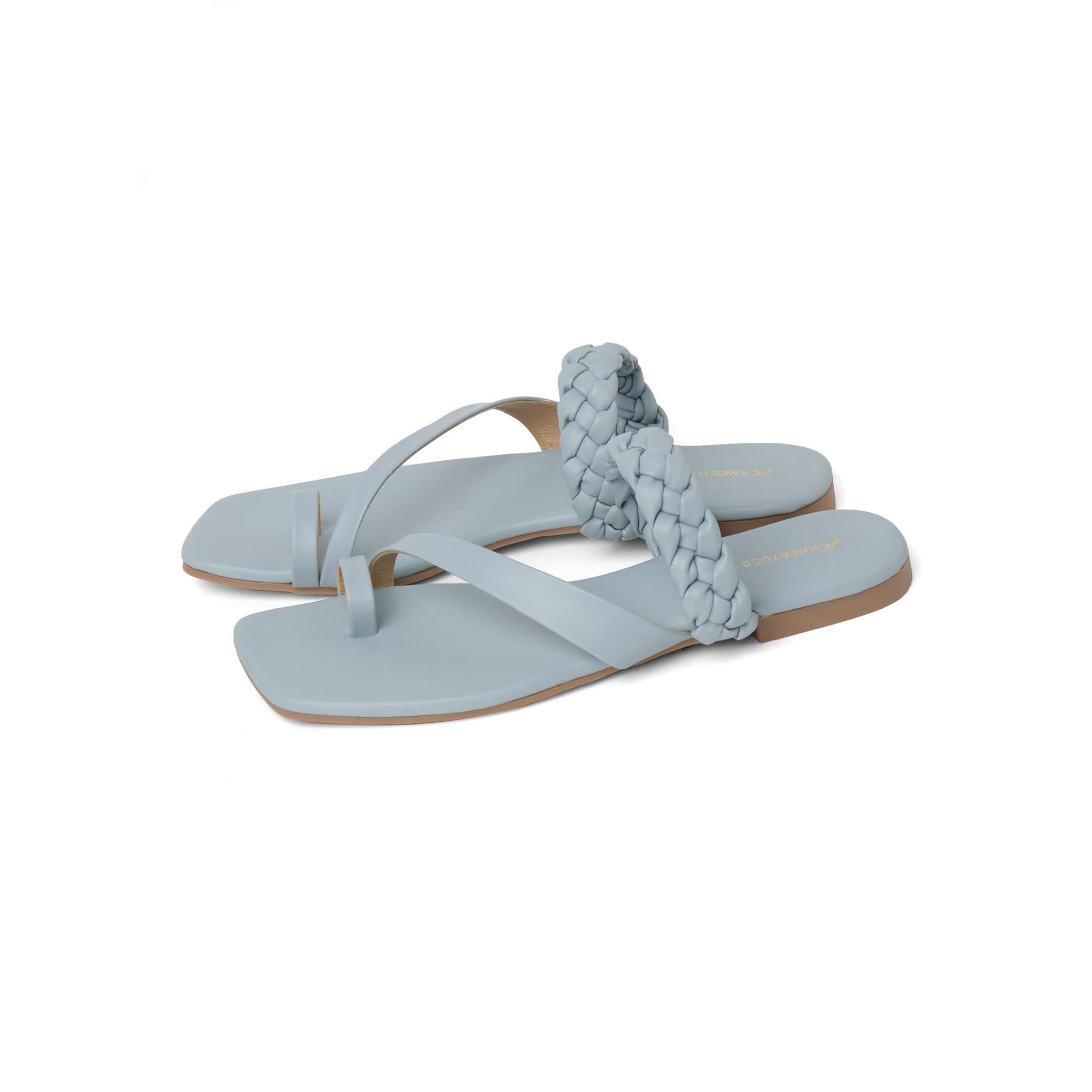 Braid Luxe Light Blue One-Toe Sandals