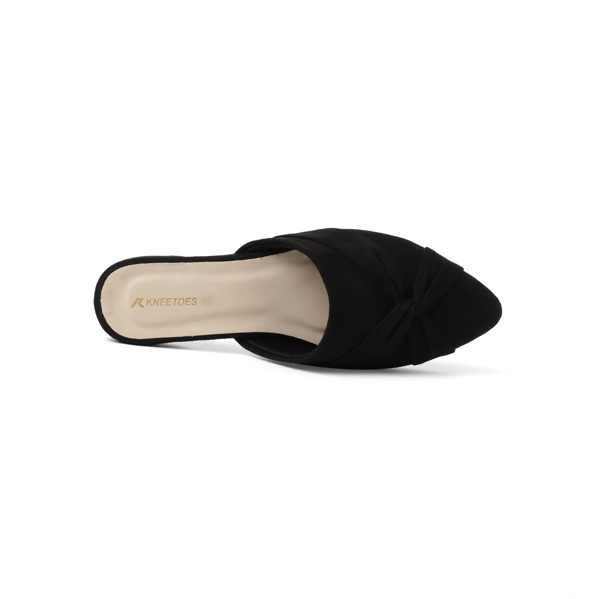 Staple Twist Black Block Heel Mules