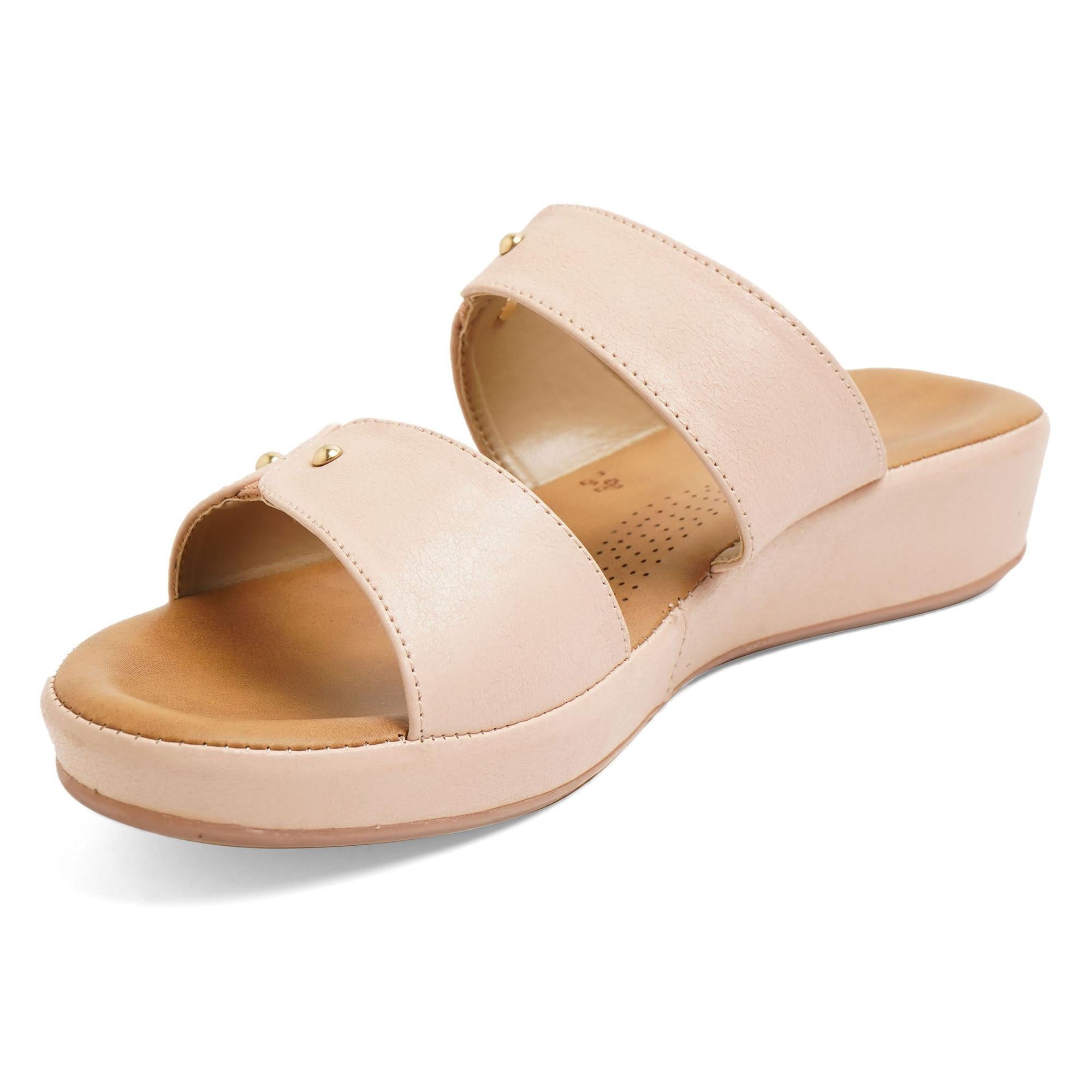 Subtle Nude Casual Open-Toe Sandals