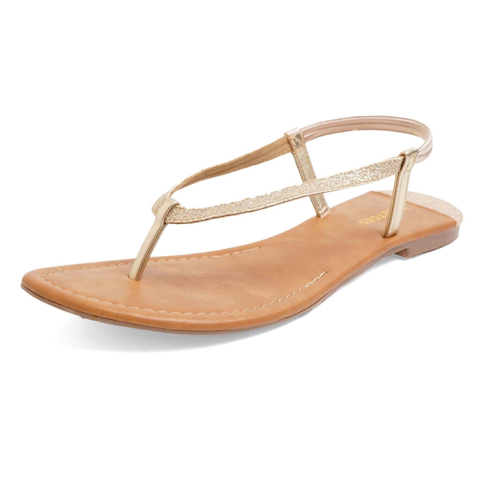 Shine Pop Gold Thong Sandals