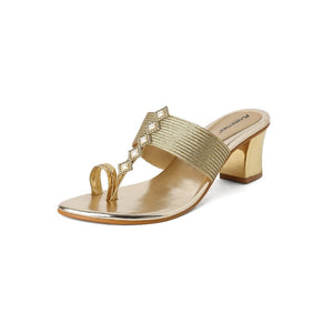 Luxe Shimmer Gold Block Sandals