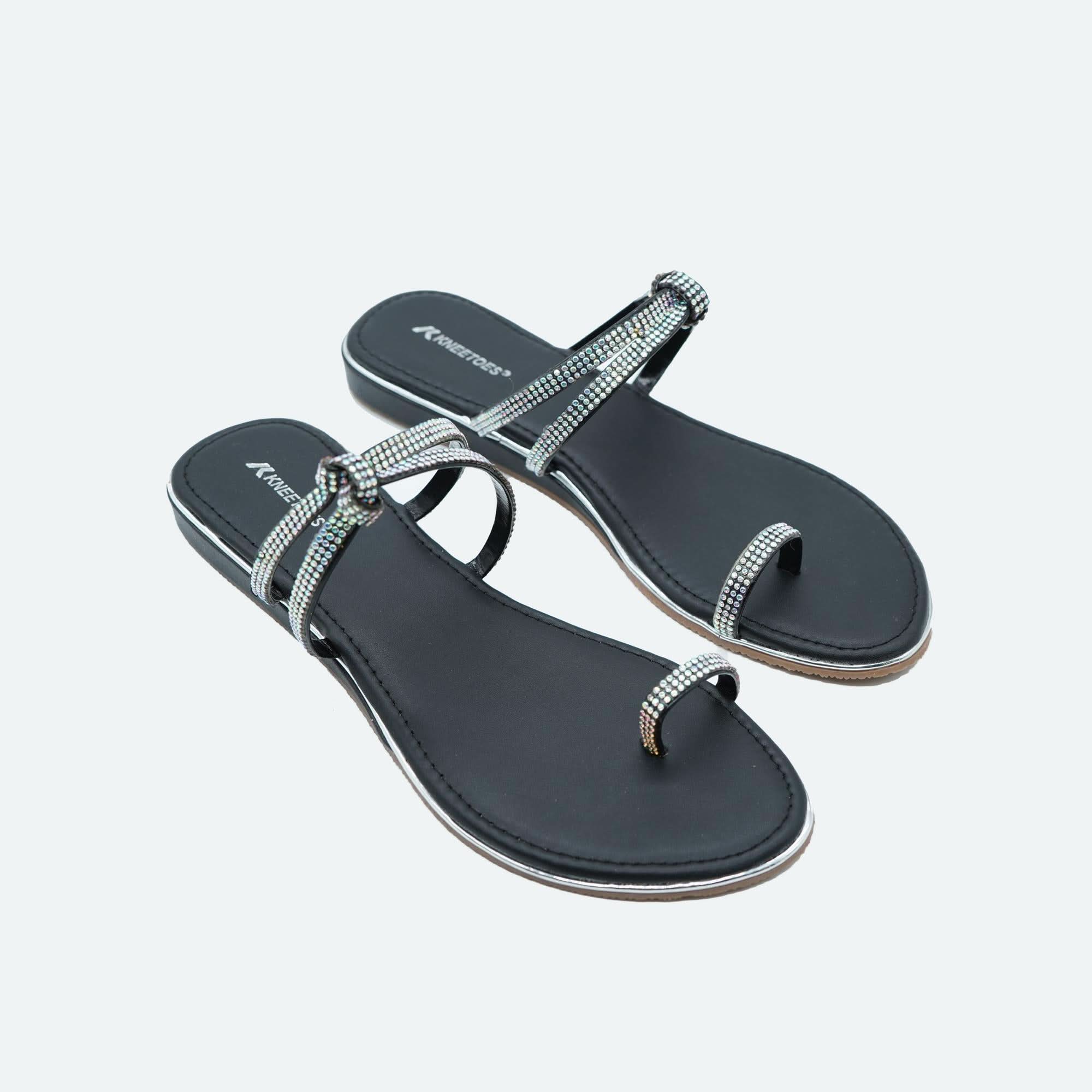 Gemglow Silver Knotted One-Toe Sandals