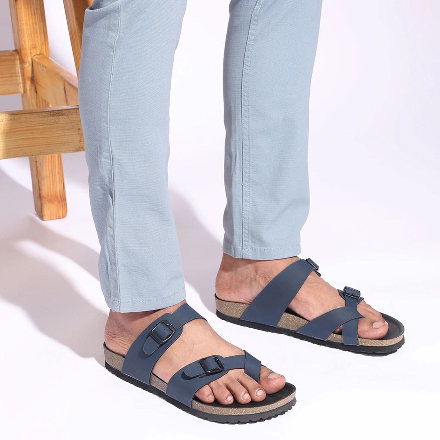 Vaughn - Blue Cork Sandals