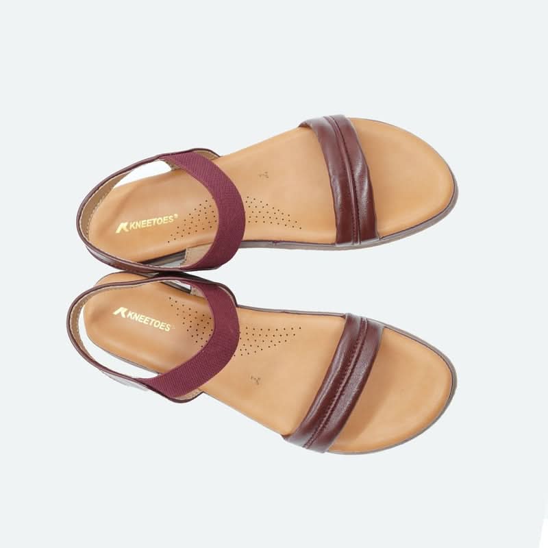 Soft Leather Maroon Open-toe Casual Sandals