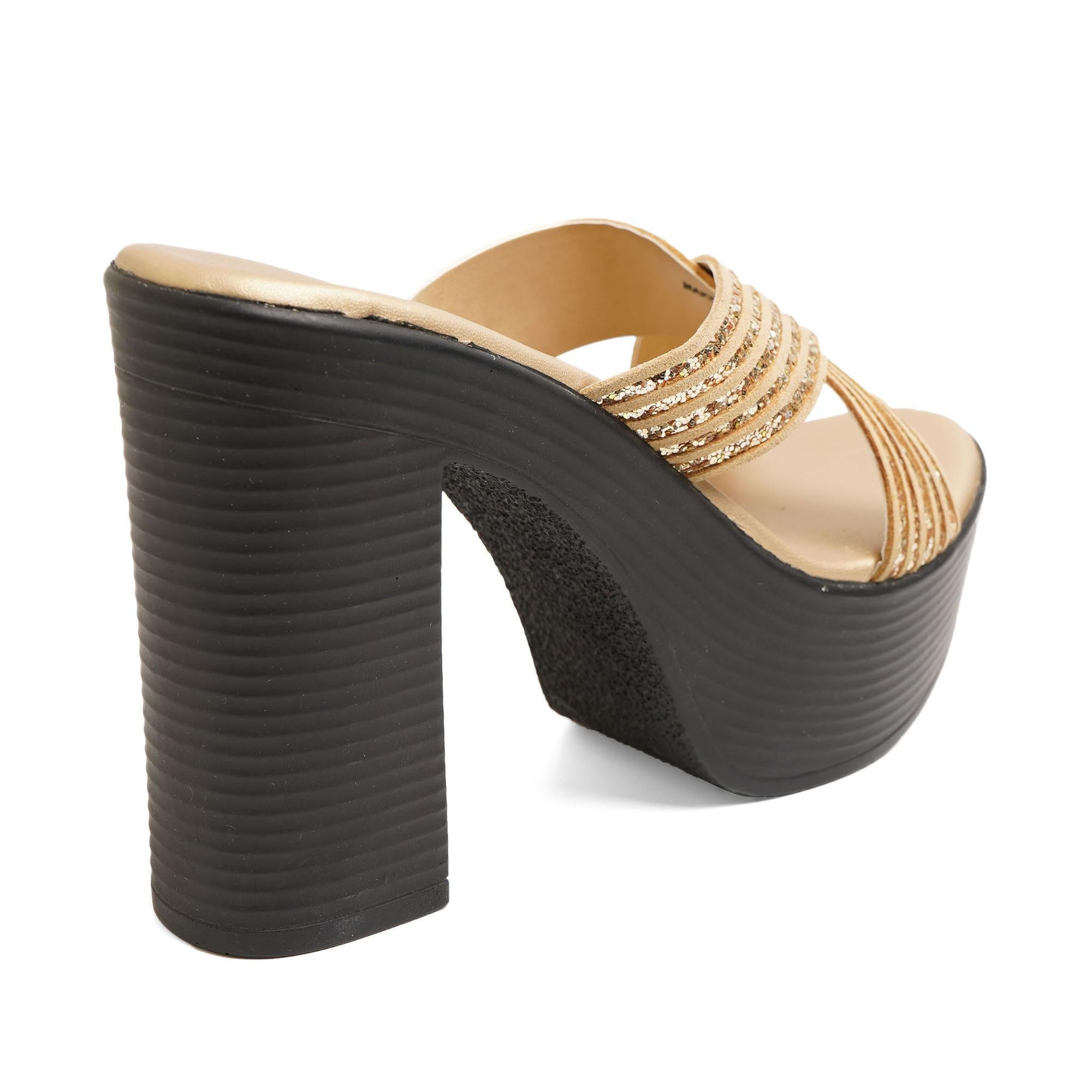 Dazzling Gold Criss-Cross Party High Heels