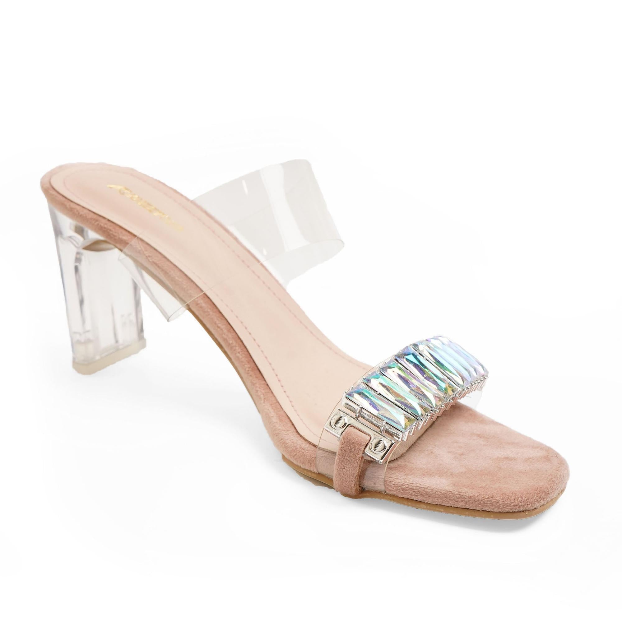 Gem Glow Block Heel Party Sandals