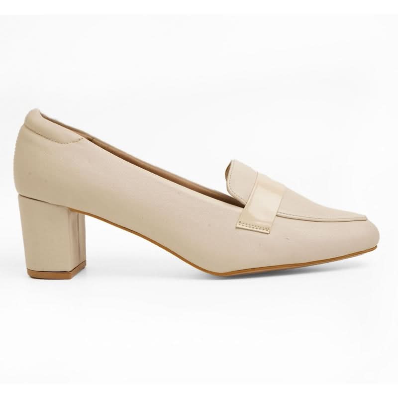 Virelia- Beige Block Heels