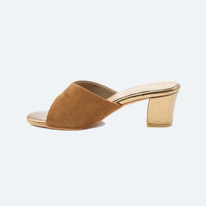 Classic Charm Brown Block Heel Sandals