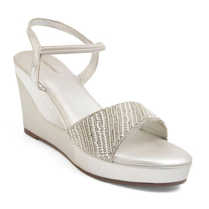 Bead Luxe Silver Wedge Sandals