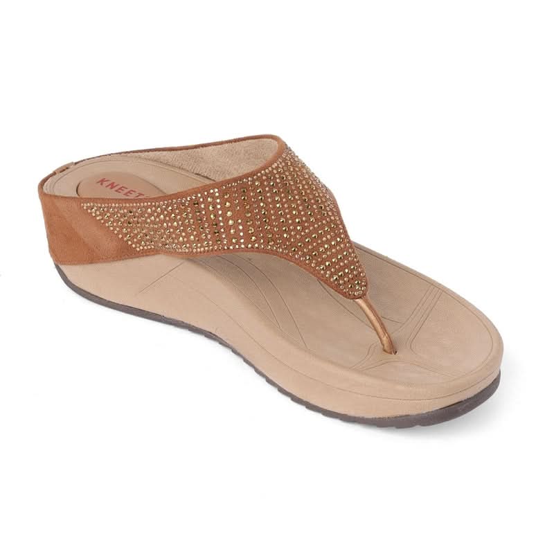 Light-Brown Gleam Glow Casual Thong Sandals