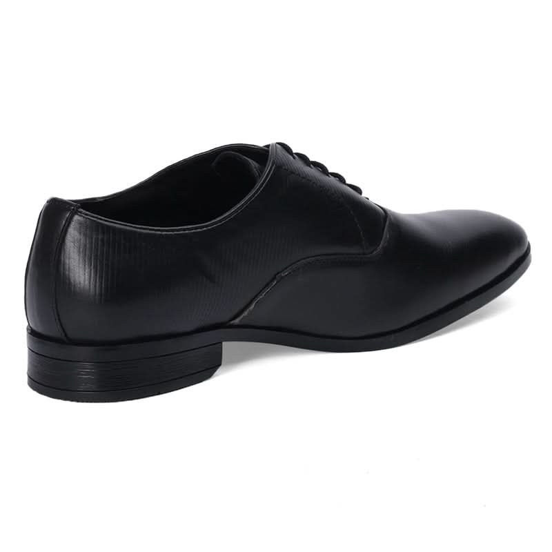 Classic Black Textured Oxford Shoes