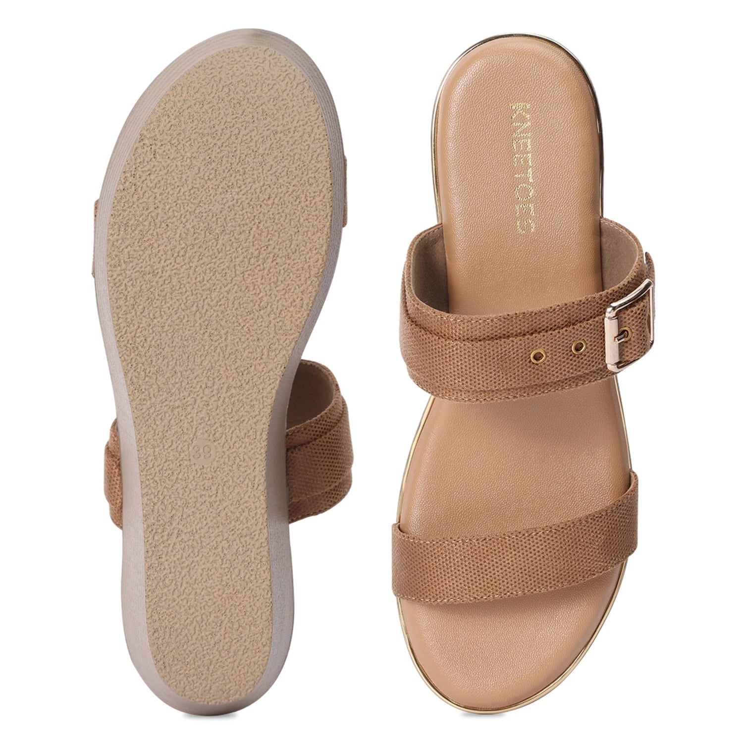 Versatile Tan Open-Toe Wedge Sandals