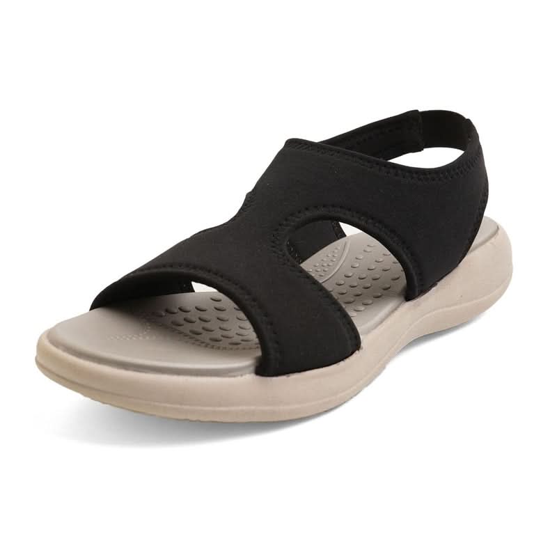 Jet Black Waterproof Cut-Out Open-Toe Sandals