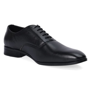 Classic Black Textured Oxford Shoes