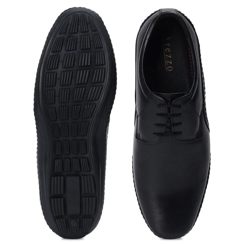 Luxe Black Comfort Oxford Shoes
