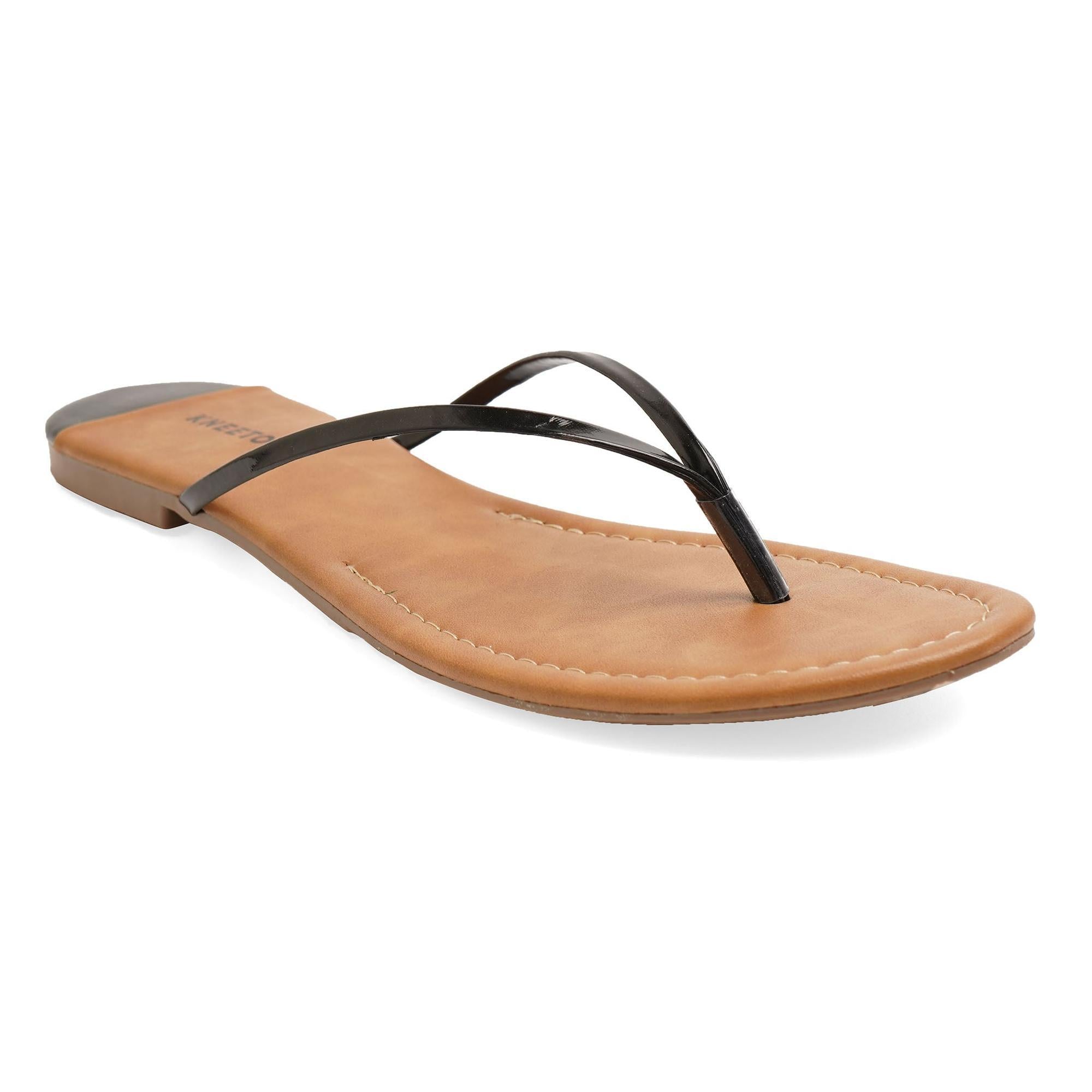 Classic Black Solid Flip-Flops Slippers