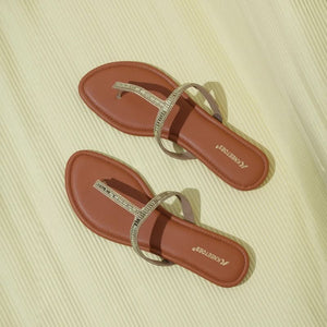 Twinkle Step Gold Embellished T-Strap Sandals