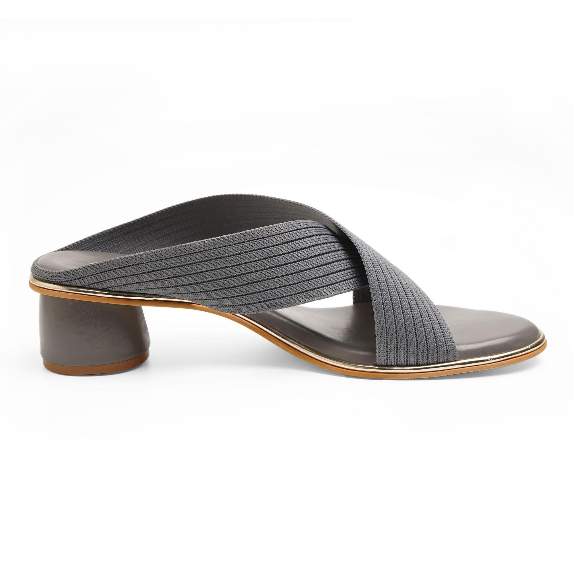 Bold Charcoal Grey Criss-Cross Sandals