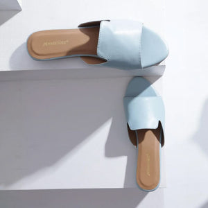 Breezy Blue Flat Sandals