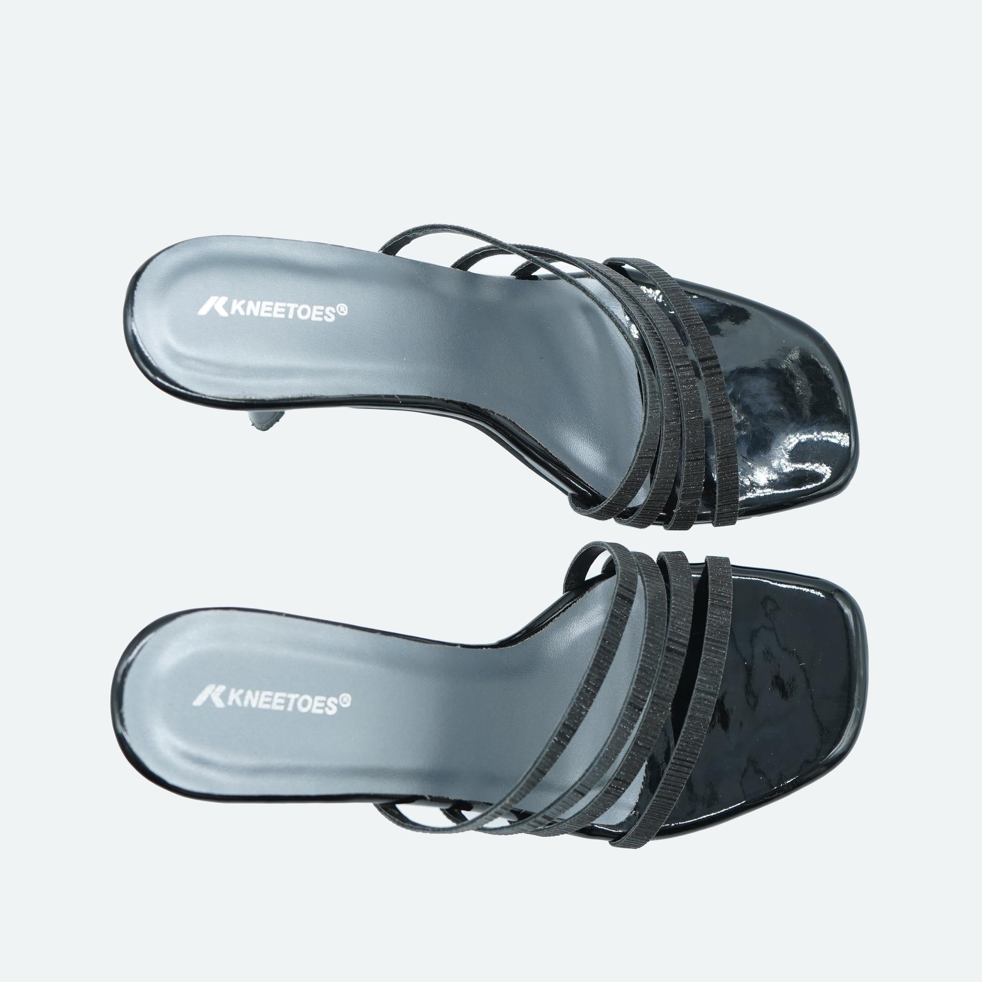 Bold Black Stiletto Special Sandals