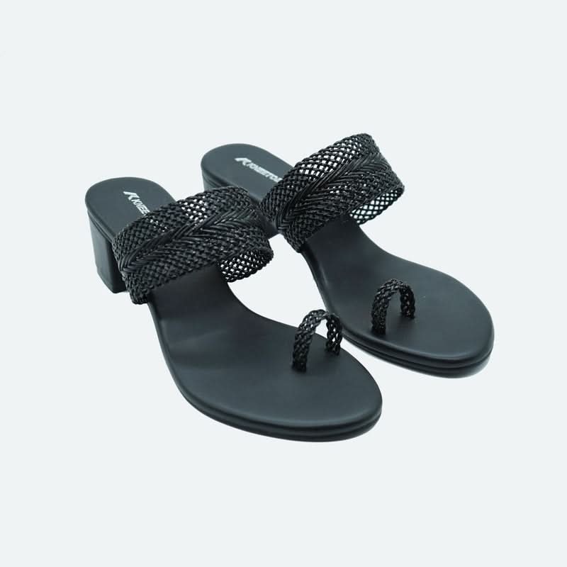 Staple Braided Black One-Toe Sandals