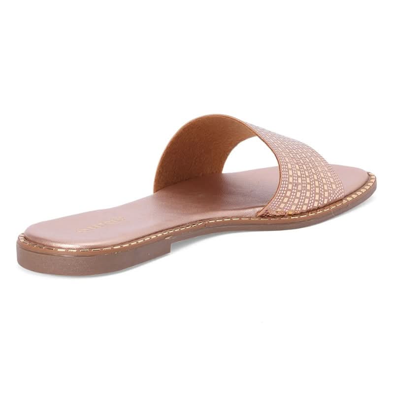 Blush Metallic Grid Pattern Flats