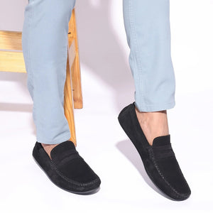 Premium Black Suede Moccasins