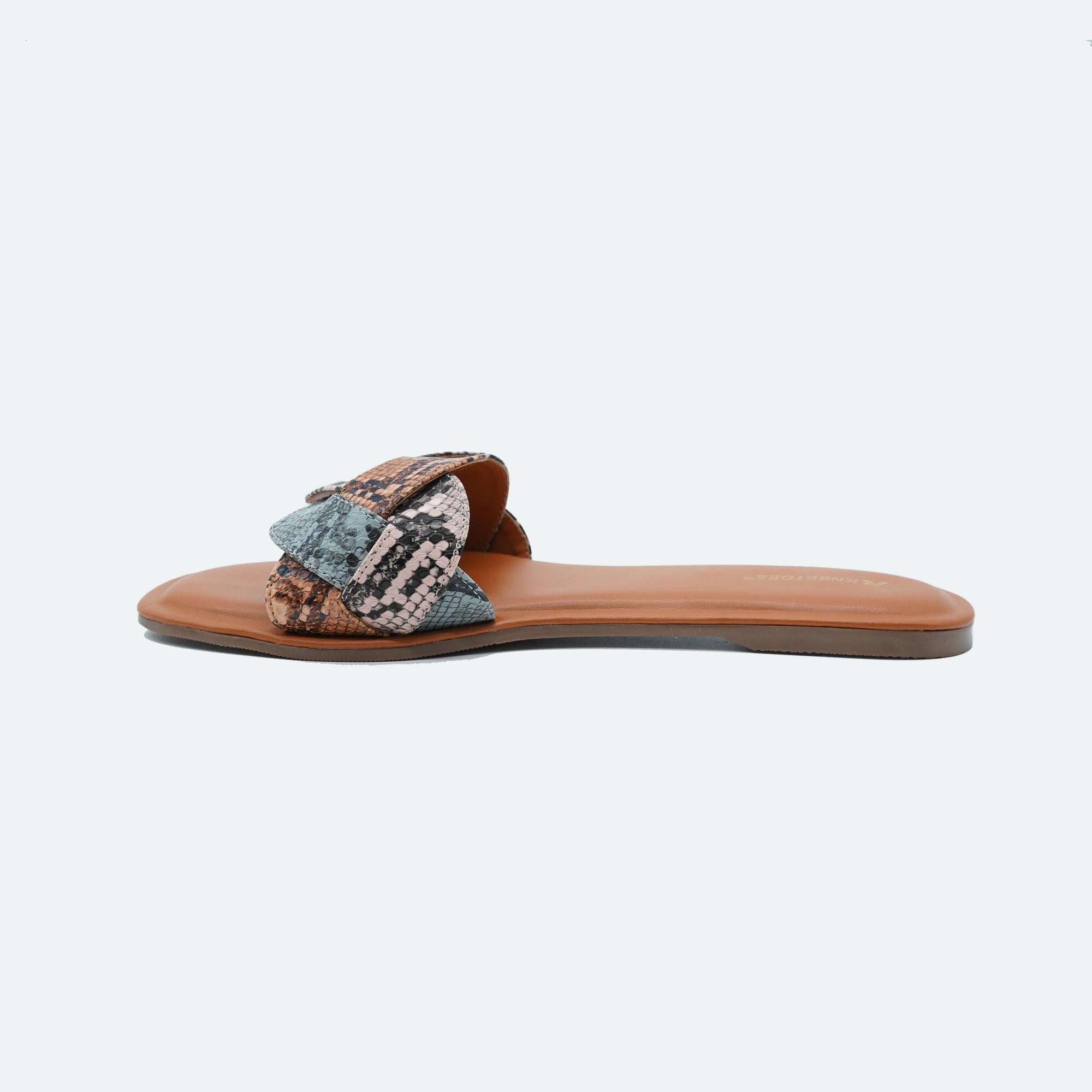 Cool Blue Snake Print Braided Slippers