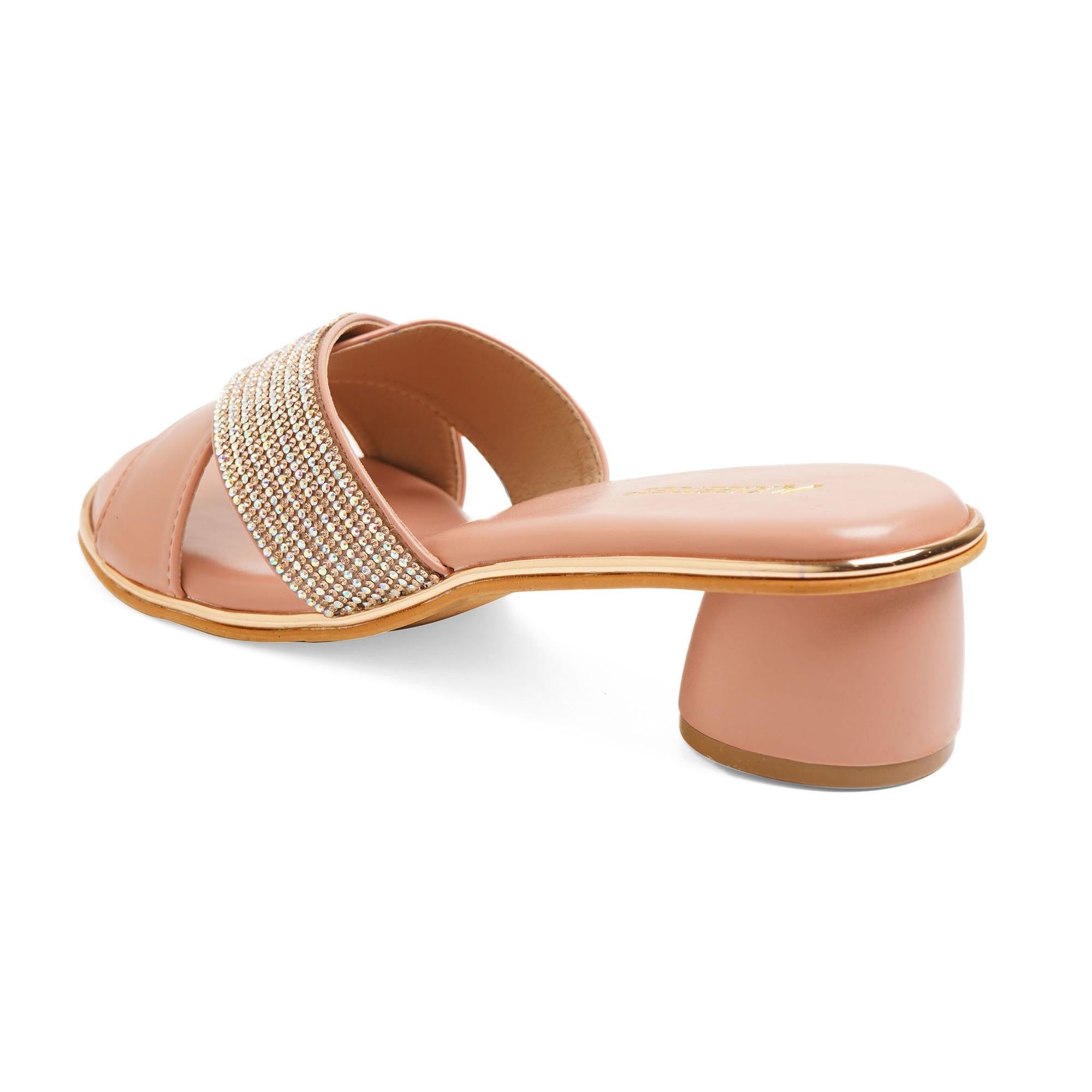 Gemglow Criss-Cross Peach Party Sandals
