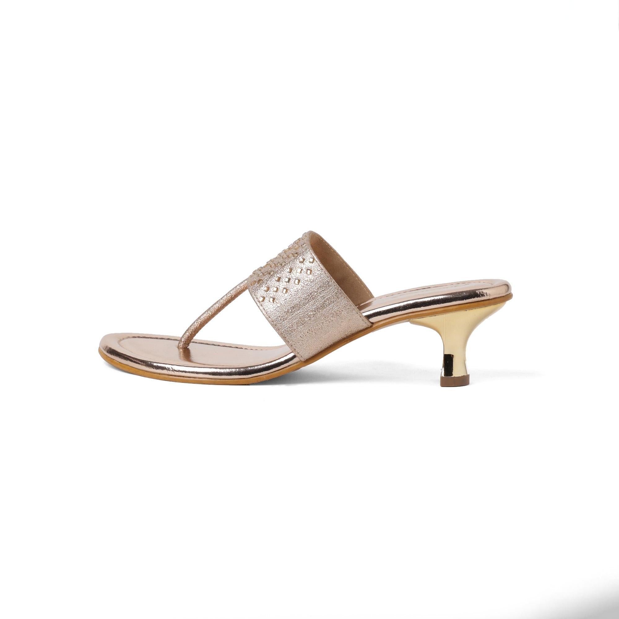 Gemglow Rose Gold Kitten Sandals