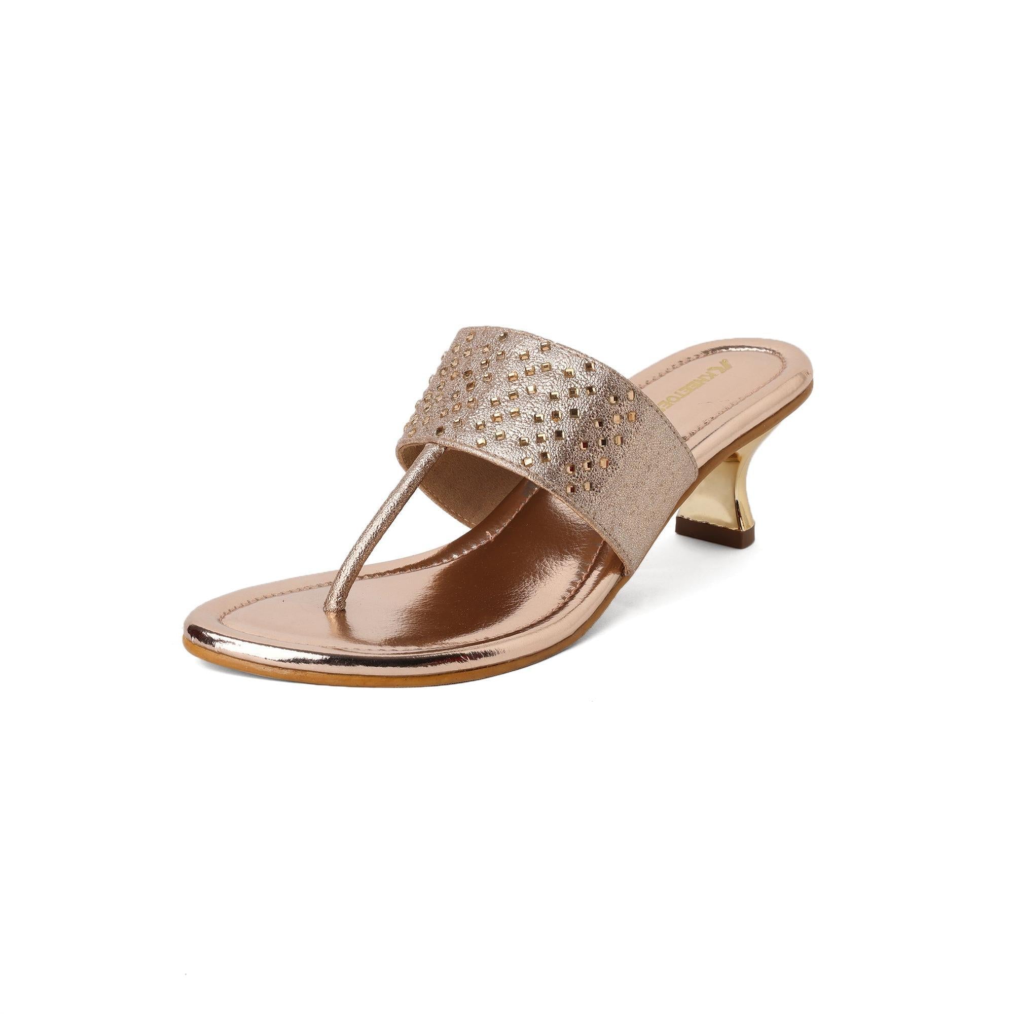 Gemglow Rose Gold Kitten Sandals
