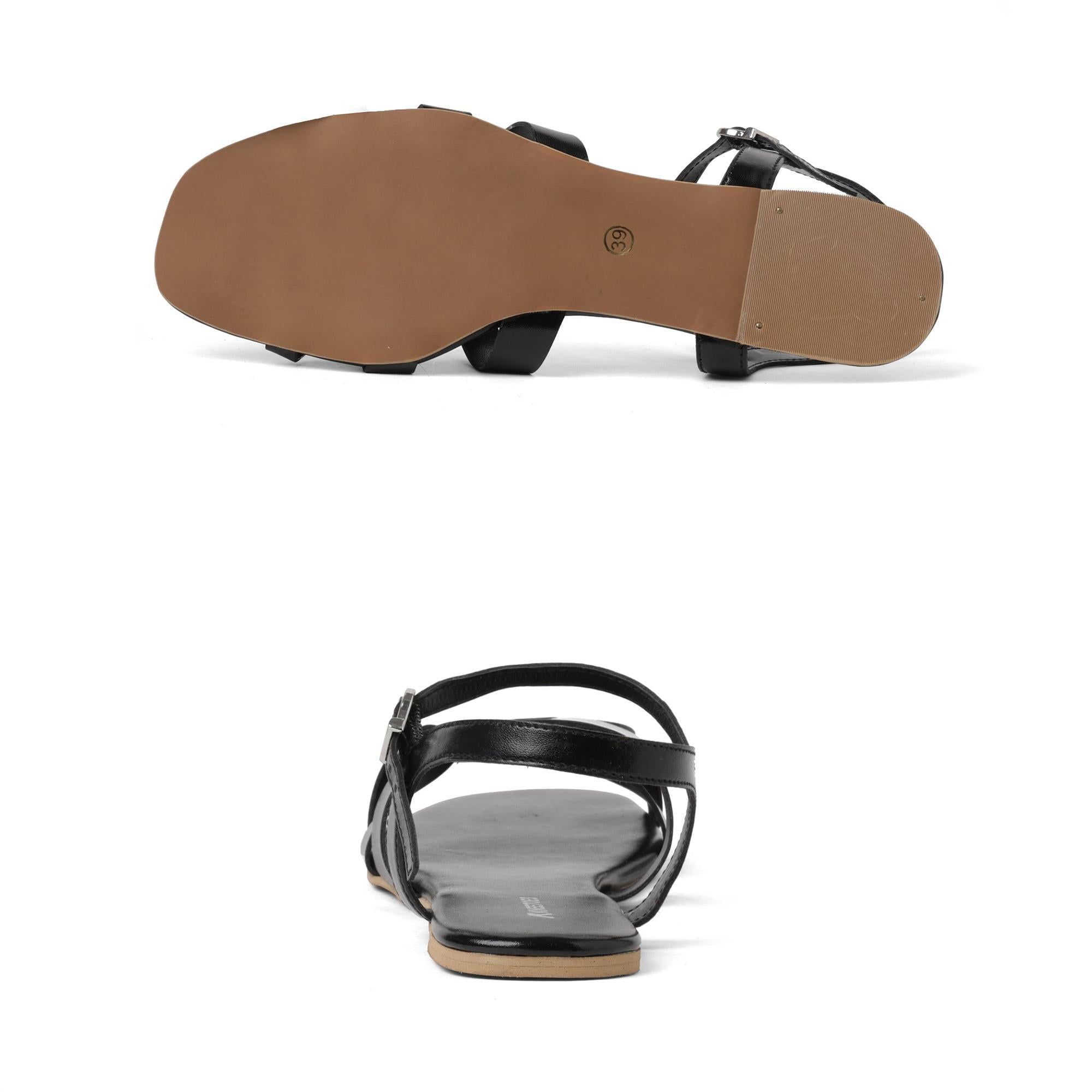 Black Strappy Chic Sandals