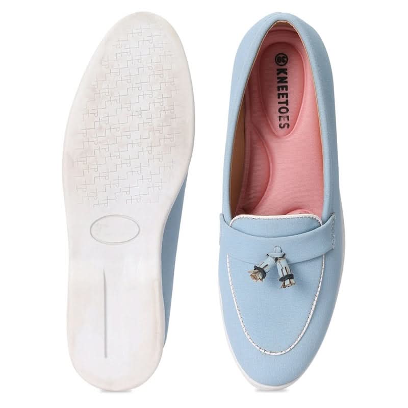 Blue Round-Toe Durable Loafers