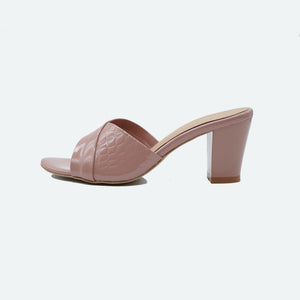 Soft Blush Textured Block Sandals