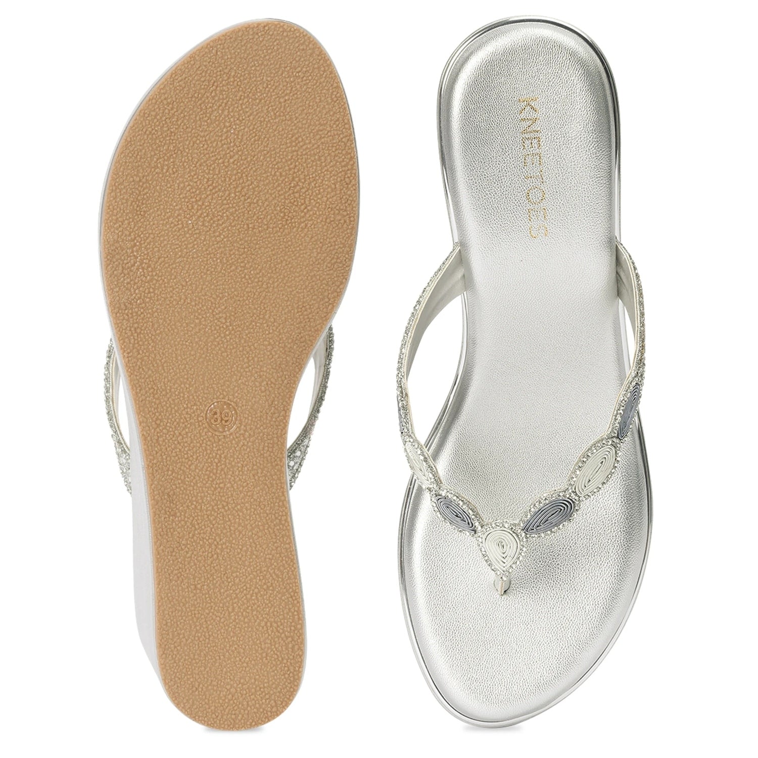 Flexible and Comfortable Silver Sandals