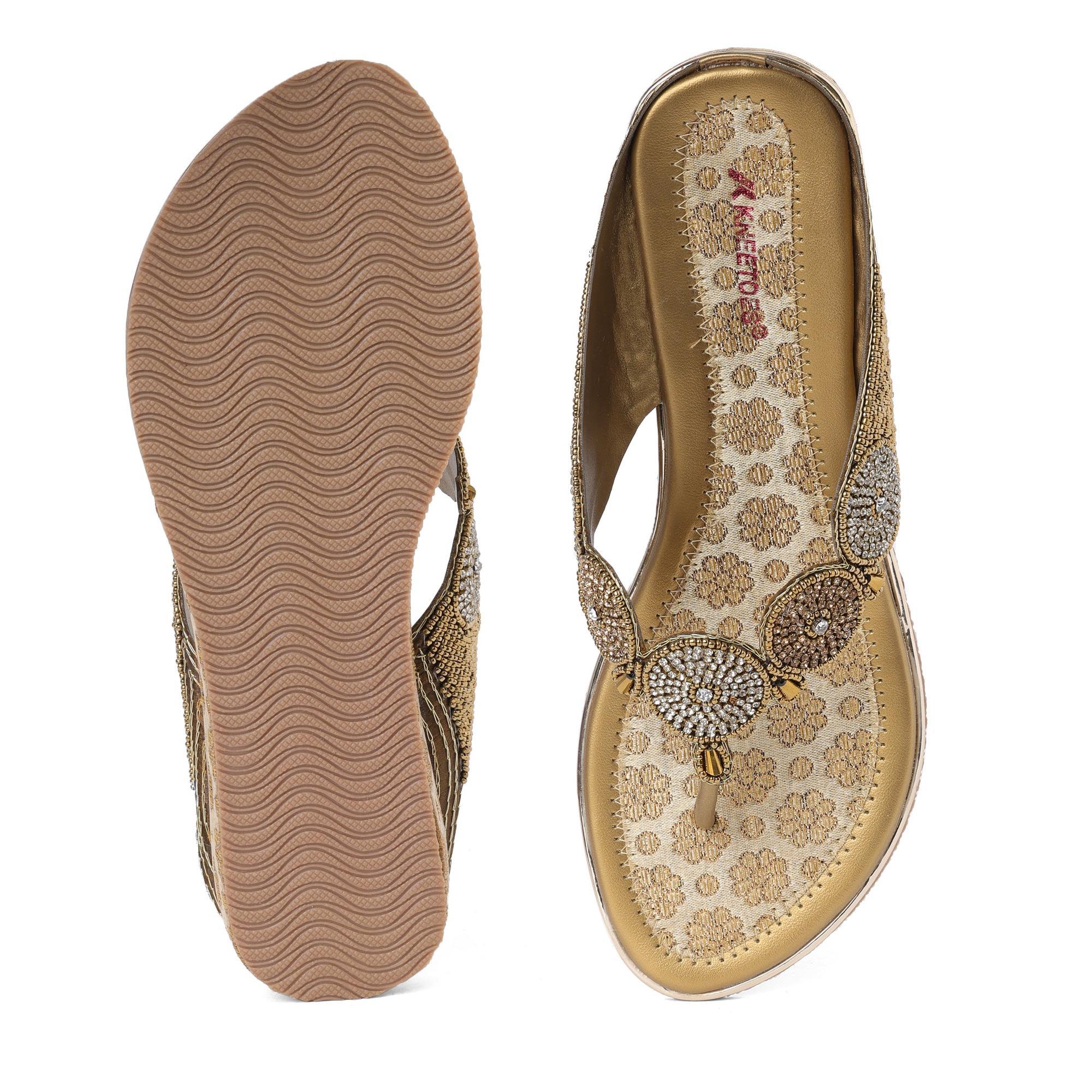 Bead Luxe Bronze Ethnic Flats