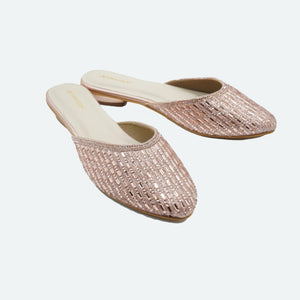 Shine Pop Rose-Gold Mules
