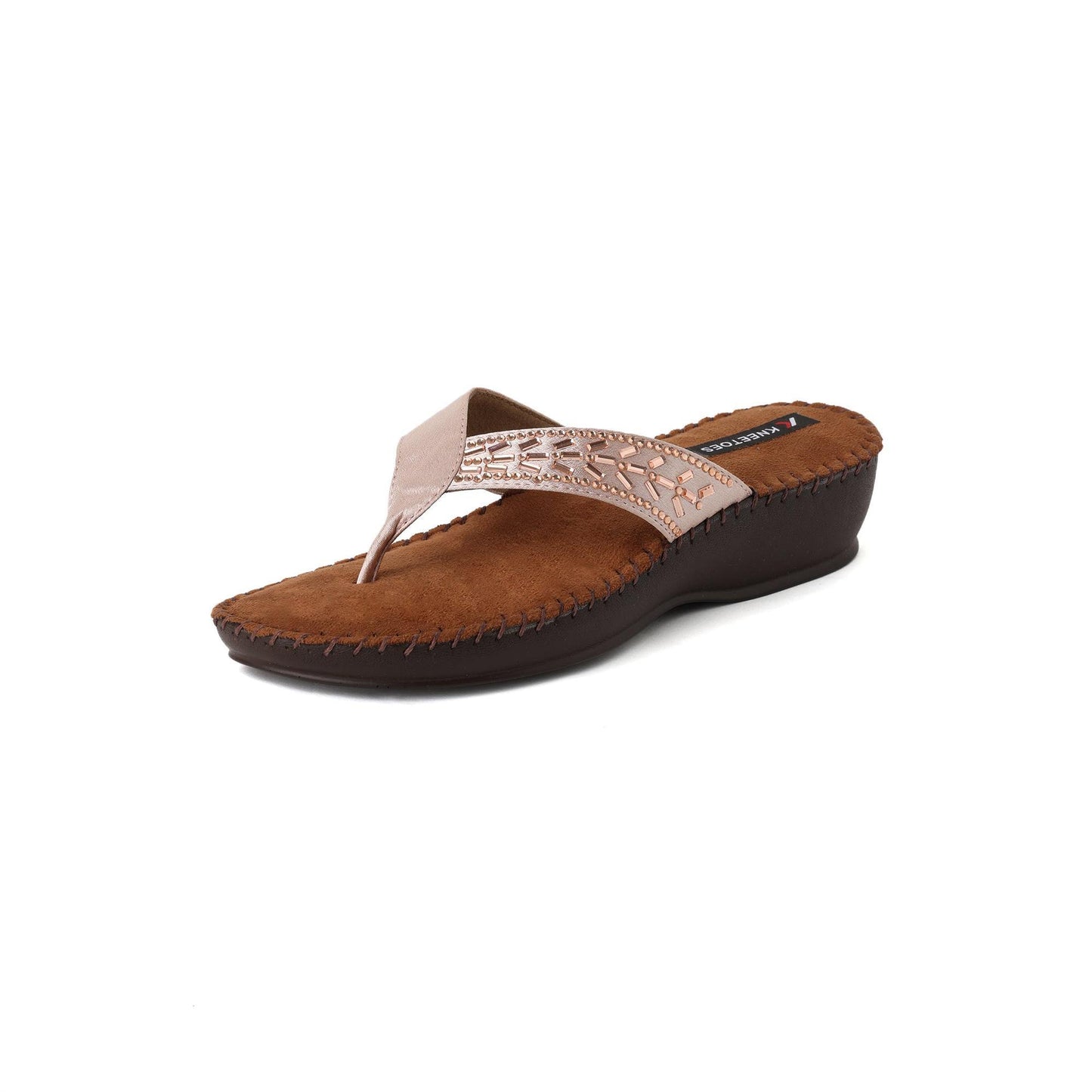 Gemglow Rose Gold Thong Sandals