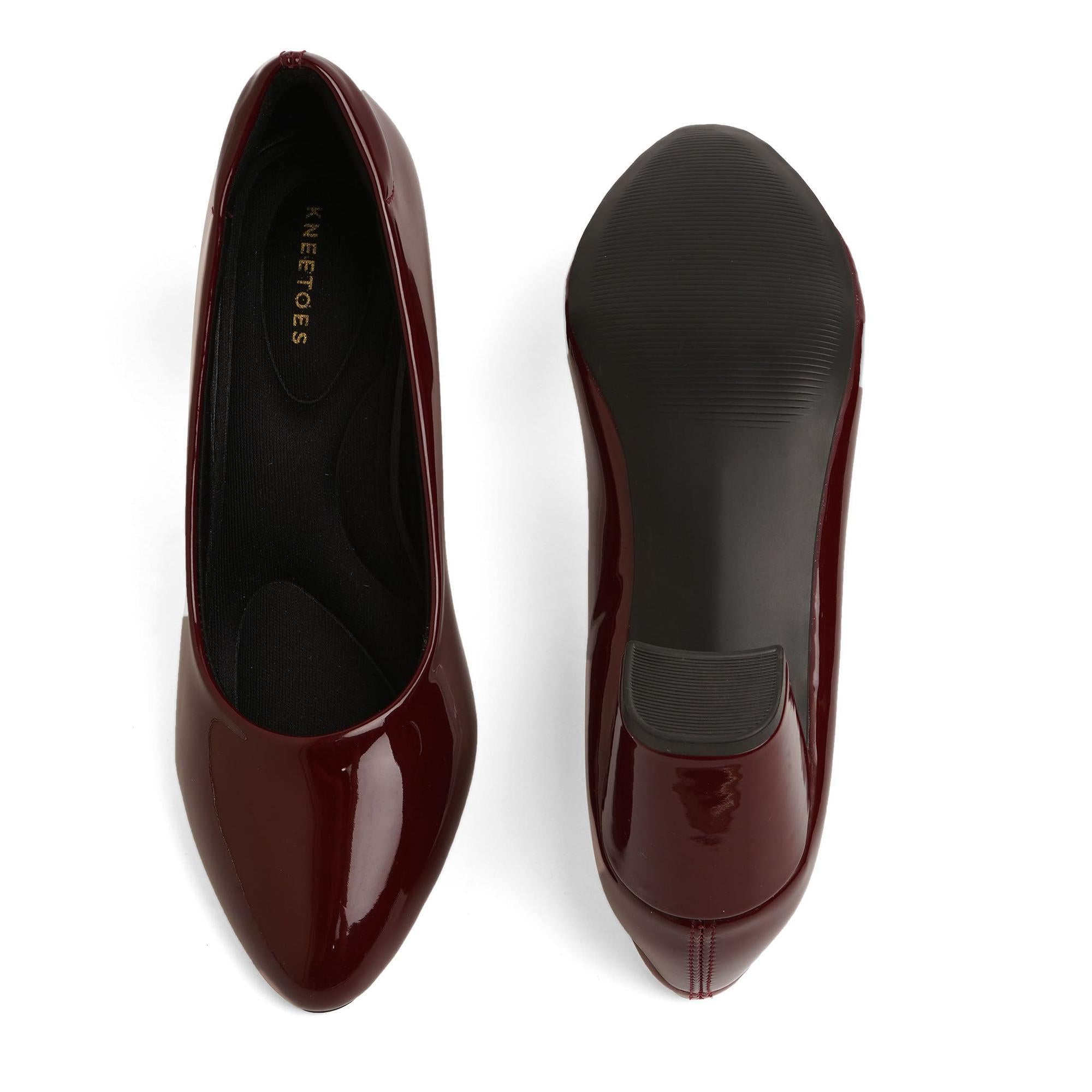 Sheeny Maroon Workwear Pumps