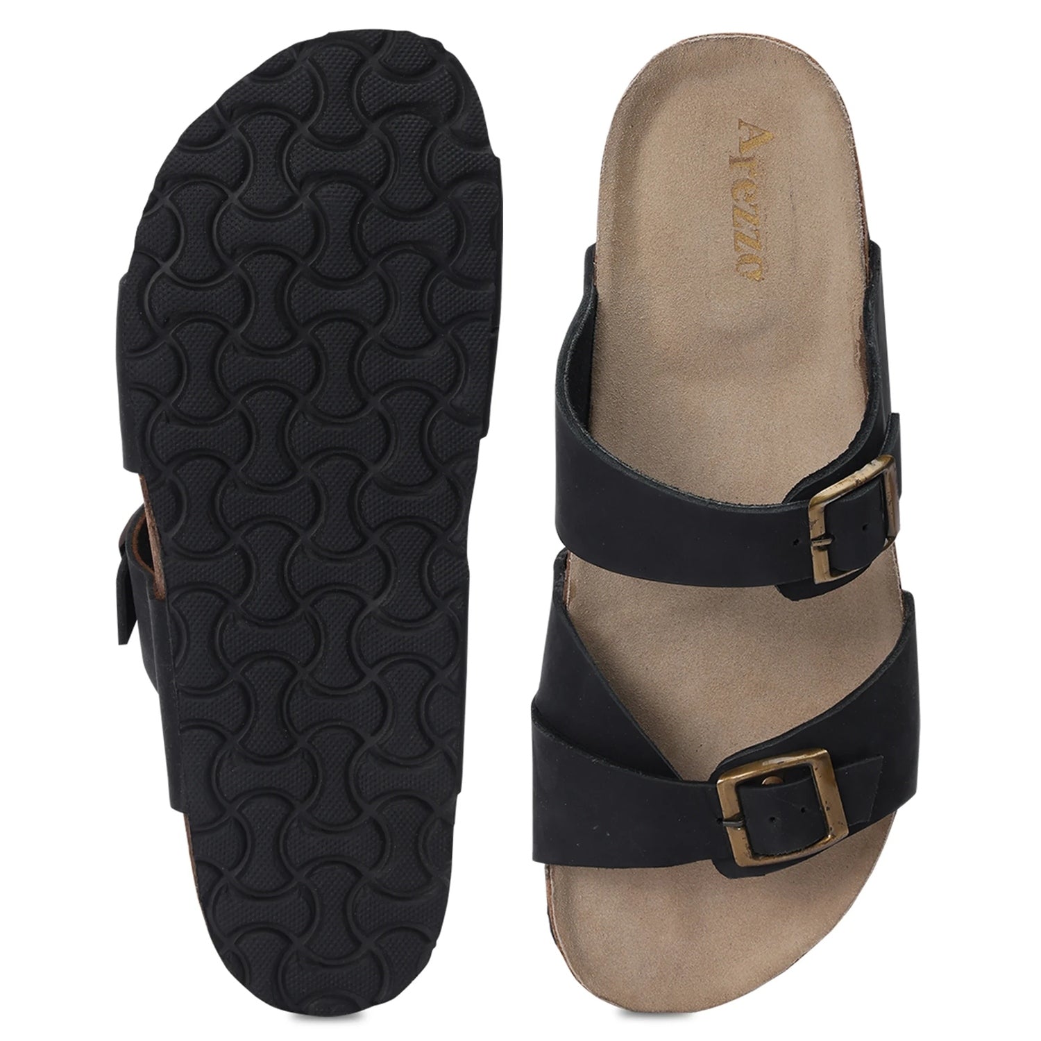Ergonomic Black Cork Base Sandals